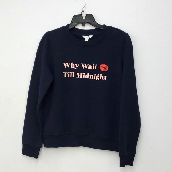 NEW Women's 1901 Why Wait Graphic Sweatshirt, Size Medium - Blue - Picture 6 of 8